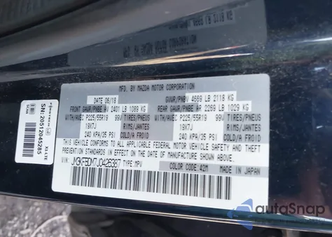 2018 Mazda Cx-5 Grand Touring from USA, damaged, VIN JM3KFBDM7J0426387